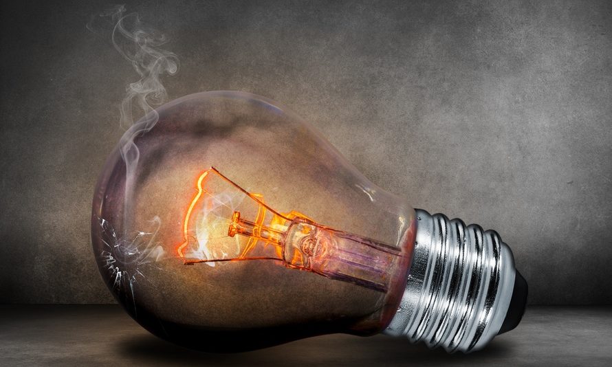 burned out lightbulb