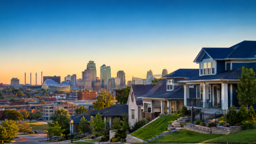 City of Kansas City with home and skyline